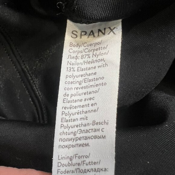 Spanx Pants Womens Black Metallic Shimmer Leggings Shine Shapewear Sz M Petite - Picture 8 of 10